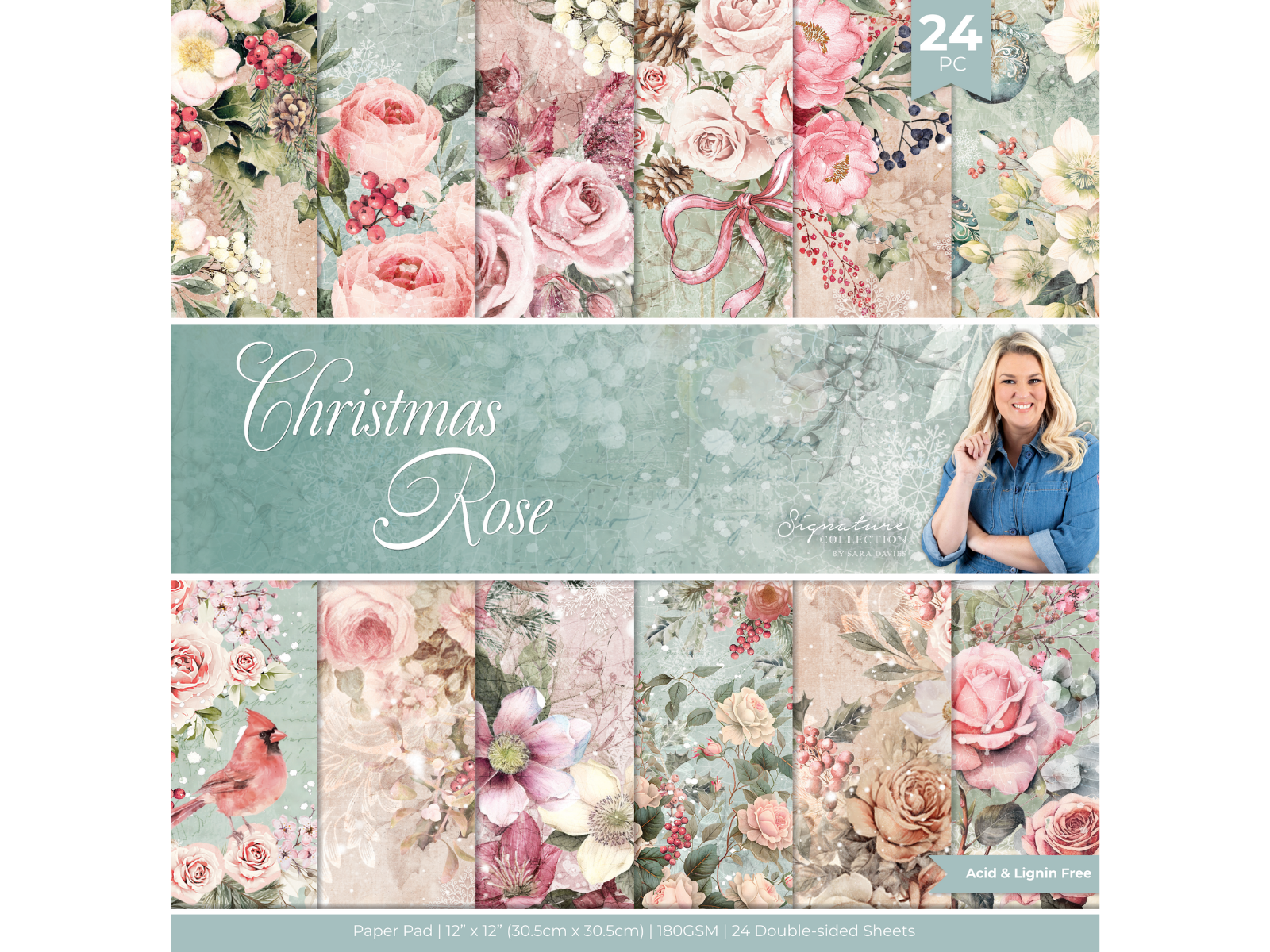 Sara Signature Christmas Rose Paper Collection