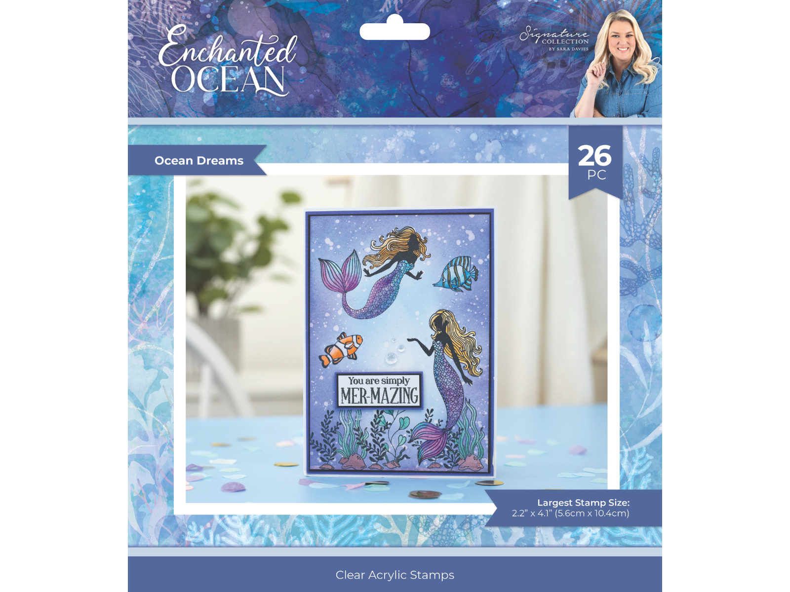 Sara Signature - Enchanted Ocean - Clear Acrylic Stamps - 8" x 8" - Ocean Dreams