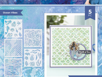 Sara Signature - Enchanted Ocean - Stencil Set - 8" x 8" - Ocean Vibes