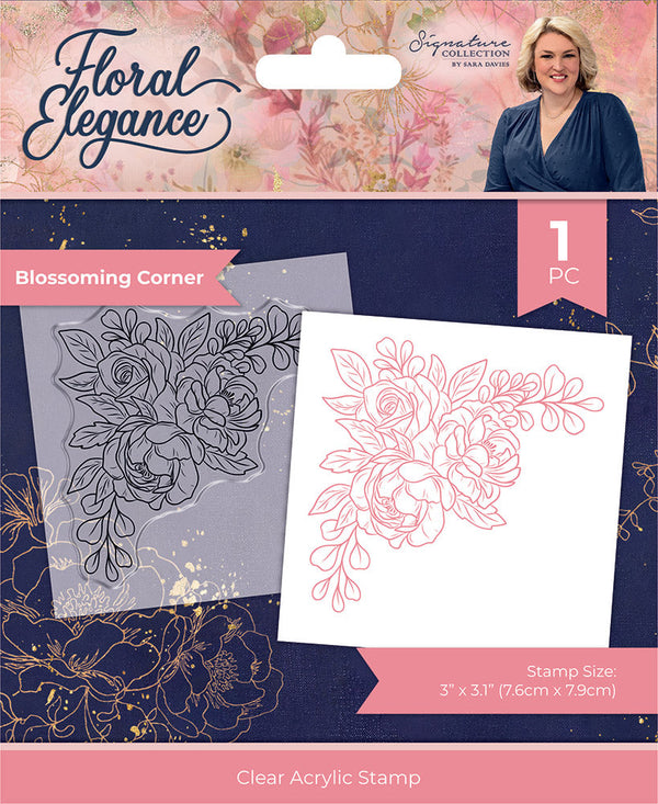 Sara Signature Floral Elegance Clear Acrylic Stamp – Blossoming Corner