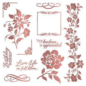 Sara Signature Floral Elegance 8” x 8” Foil Transfers