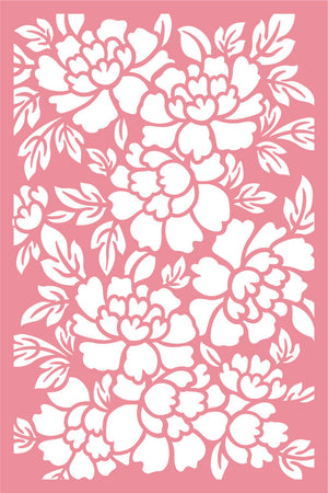 Sara Signature Floral Elegance 4” x 6” Stencil – Perfect Peonies