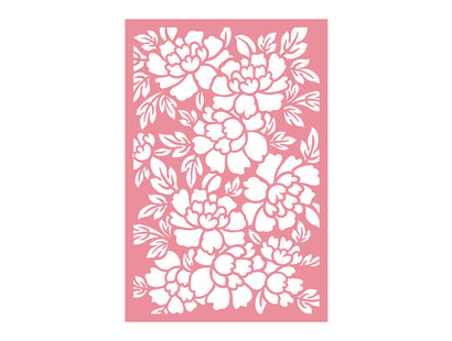 Sara Signature Floral Elegance 4” x 6” Stencil – Perfect Peonies