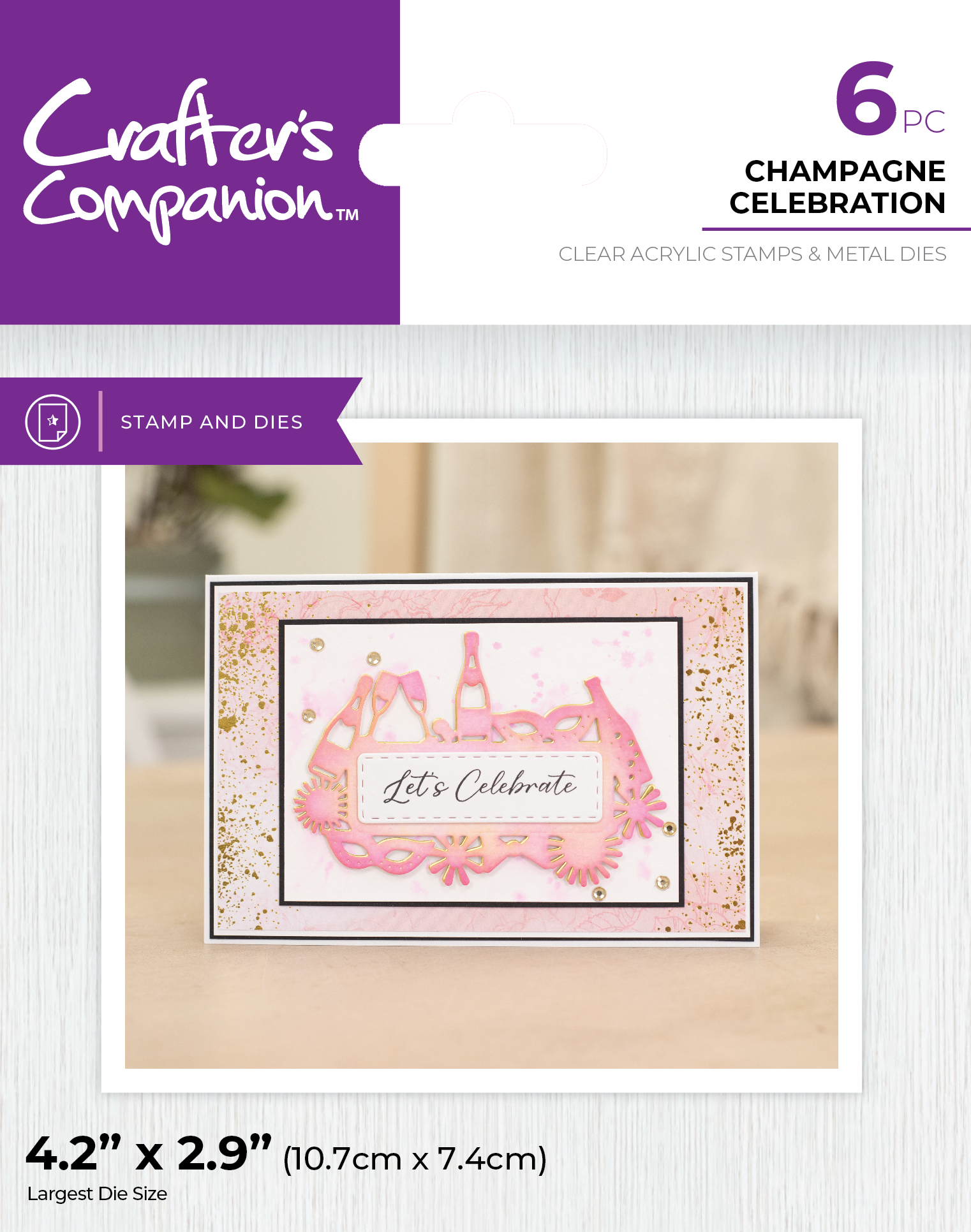 Crafter's Companion Stamp & Die - Champagne Celebration