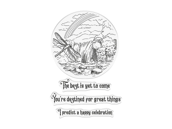 Sheena Douglass Crystal Visions Photopolymer Stamp - Peaceful Visions