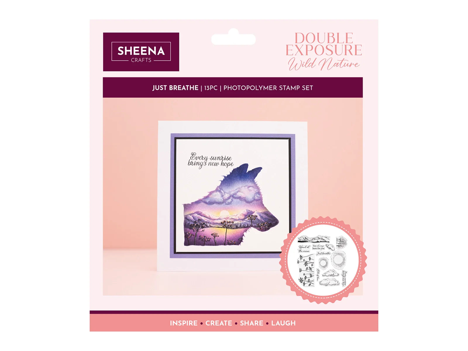 Sheena Douglass Double Exposure Wild Nature Photopolymer Stamp - Just Breathe