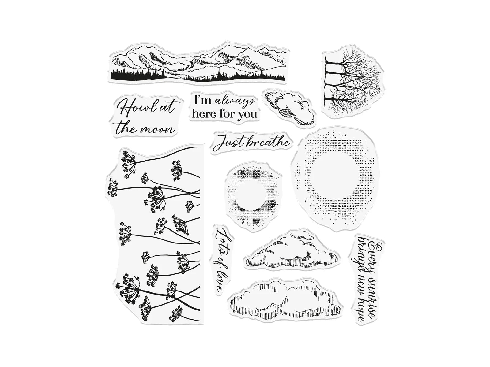 Sheena Douglass Double Exposure Wild Nature Photopolymer Stamp - Just Breathe