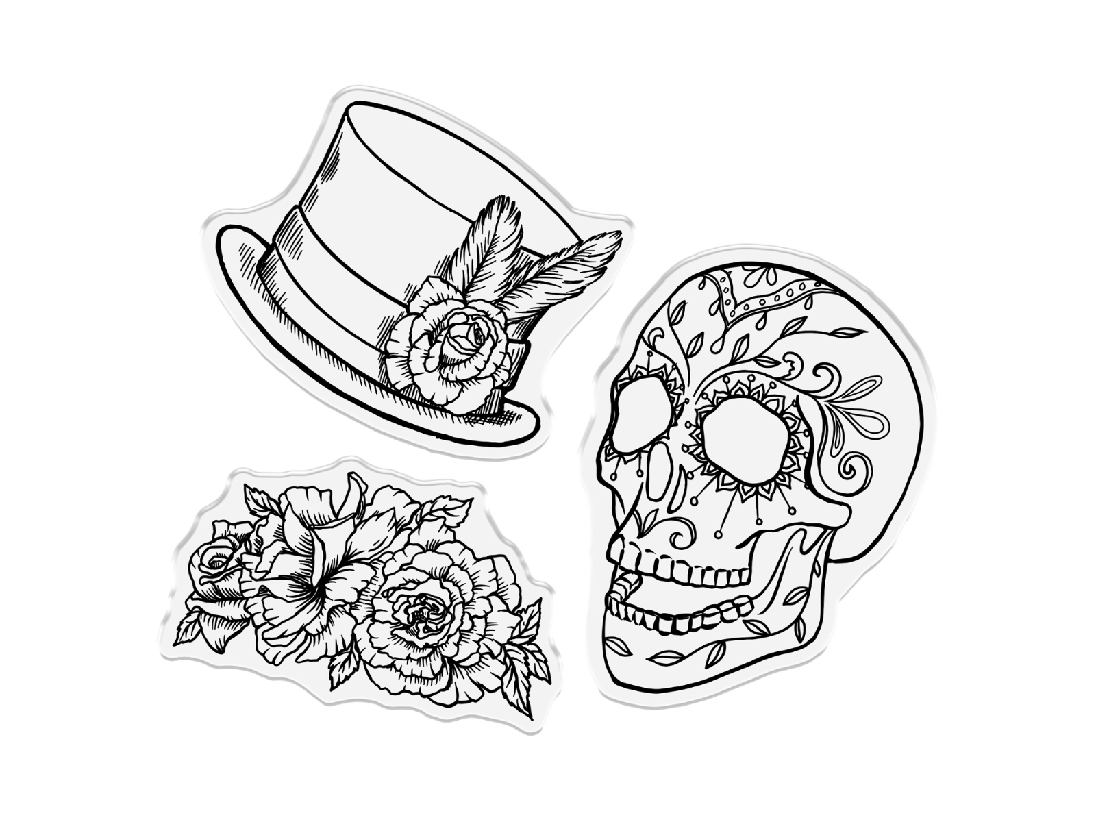 Sheena Douglass Day of the Dead Stamp & Die - Sugar Skull Embellish