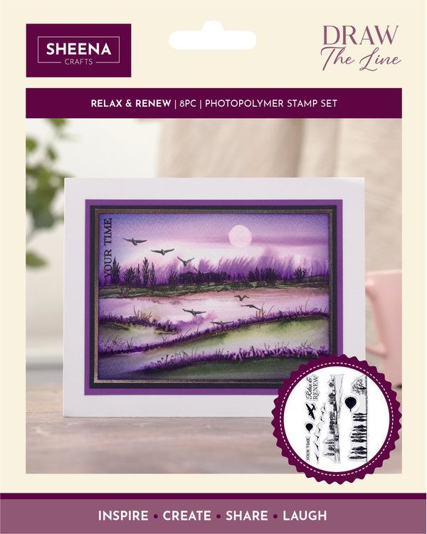 Sheena Douglass Draw the Line Photopolymer Stamp - Relax & Renew