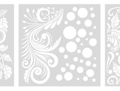 Sheena Douglass Garden Visitors 8" x 8" Stencil Set - Foliage Swirls