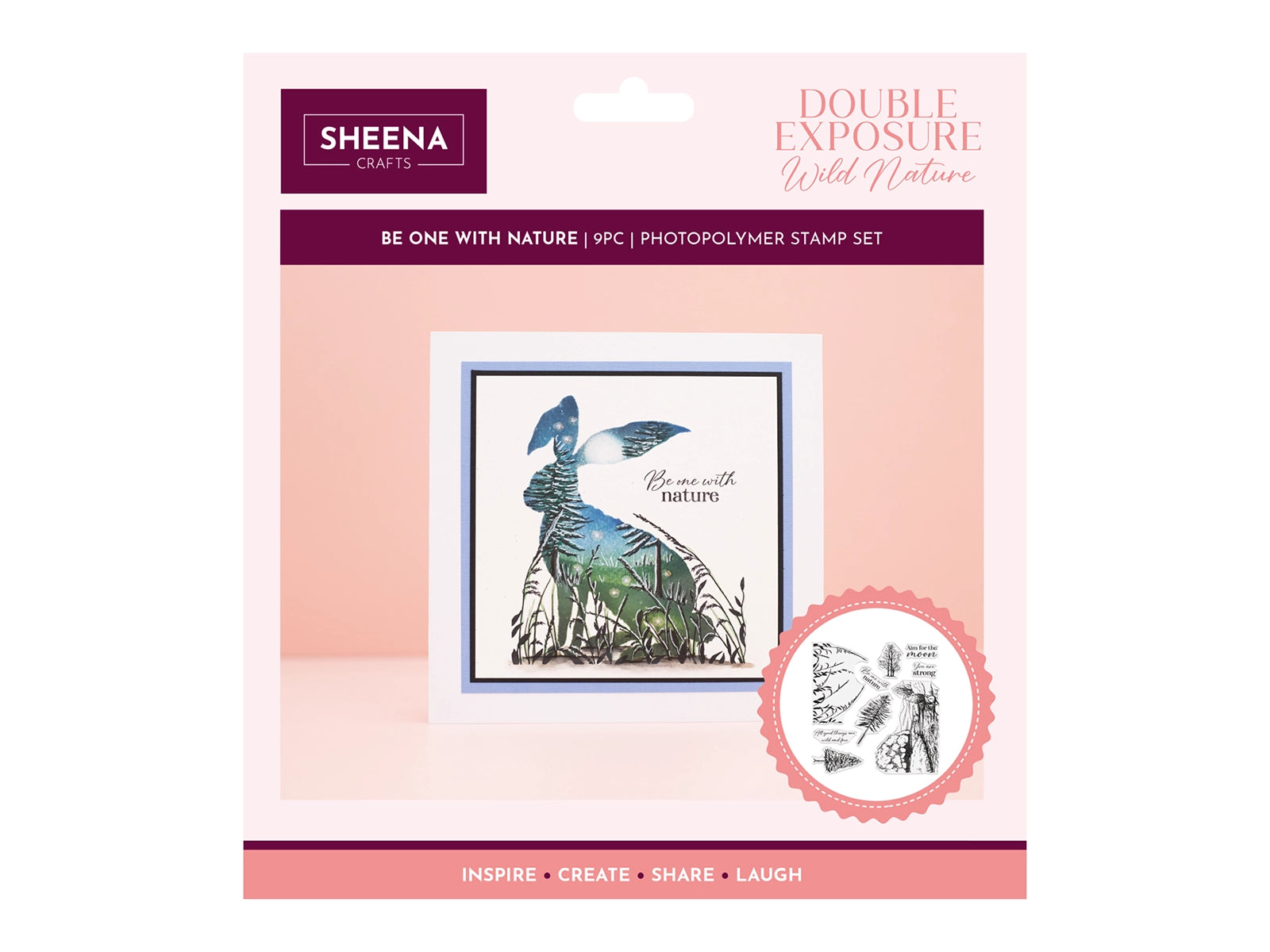 Sheena Douglass Double Exposure Wild Nature Photopolymer Stamp - Be One with Nature