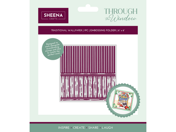 Sheena Douglass Through the Window 6” X 6” 2D Embossing Folder - Traditional Wallpaper