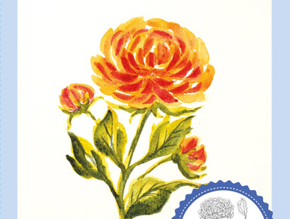 Sheena Douglass Watercolour Fusion Photopolymer Stamp - Classic Chrysanthemum