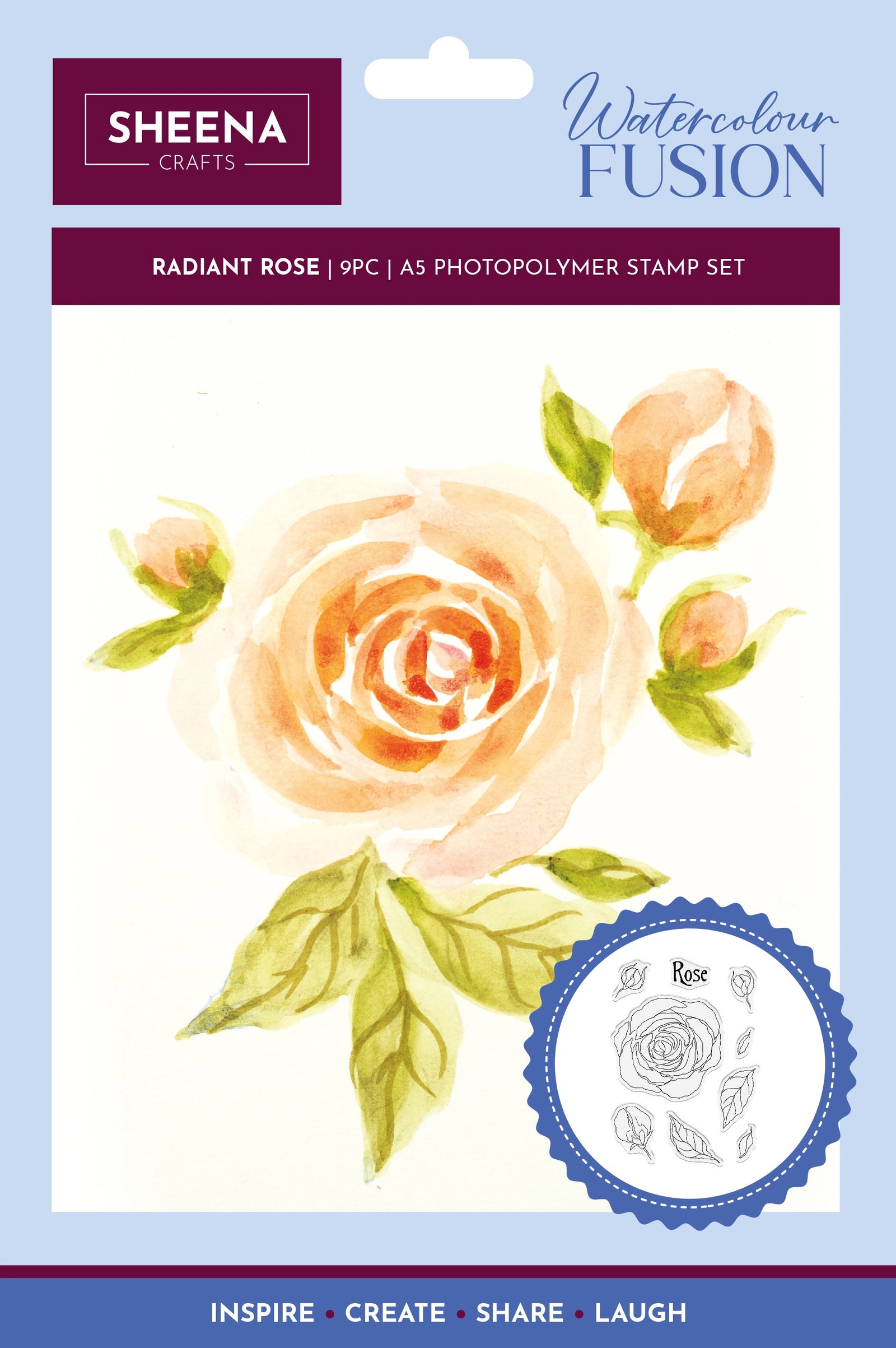 Sheena Douglass Watercolour Fusion Photopolymer Stamp - Radiant Rose