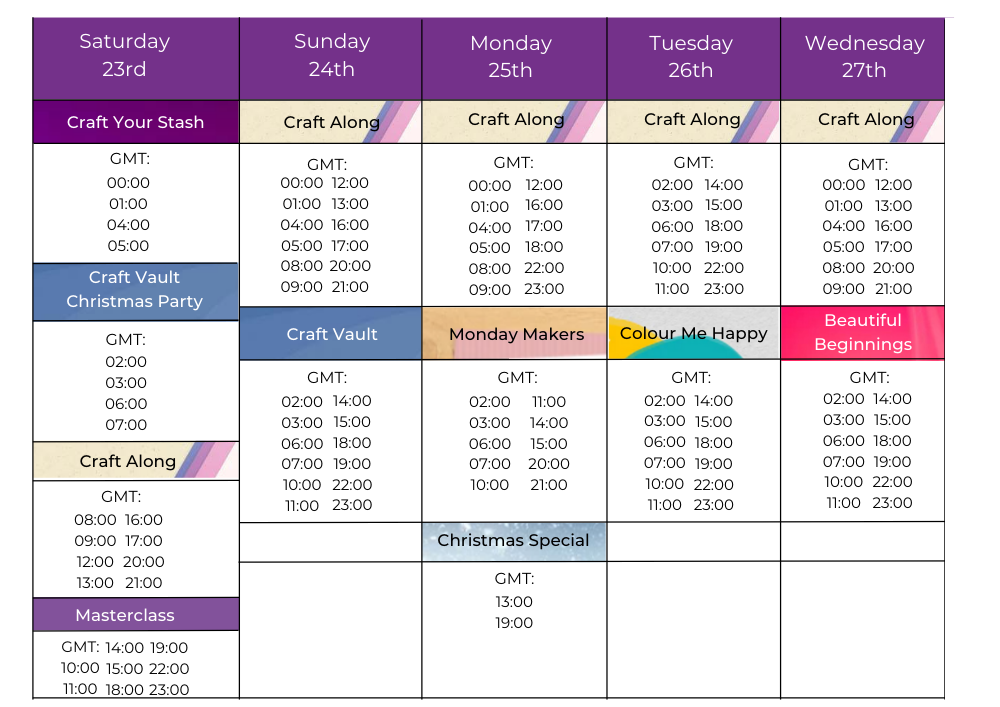 CTV Christmas Schedule Crafters Companion EU