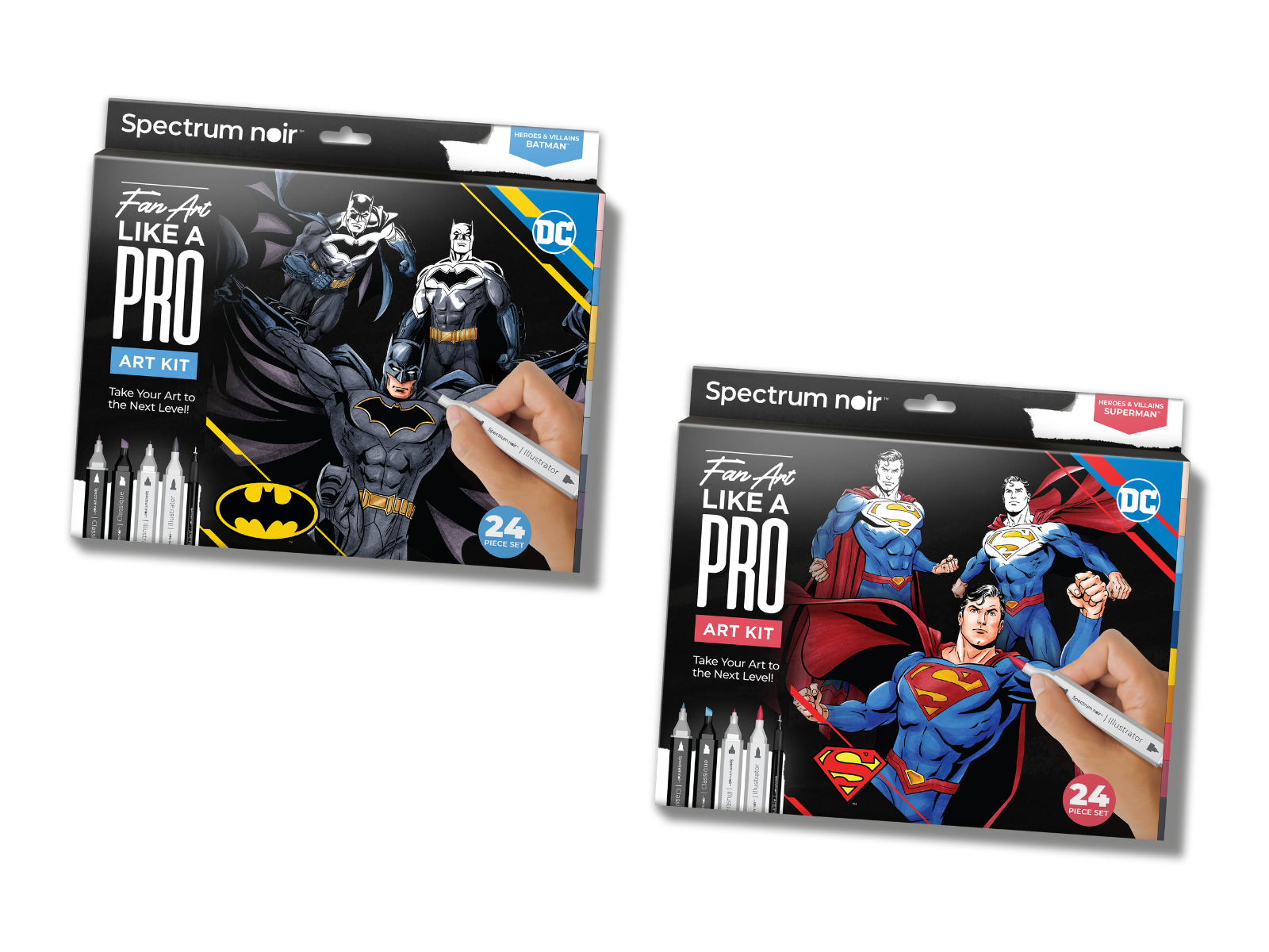 Spectrum Noir Fan-Art Like a Pro Art Kit Batman & Superman Duo