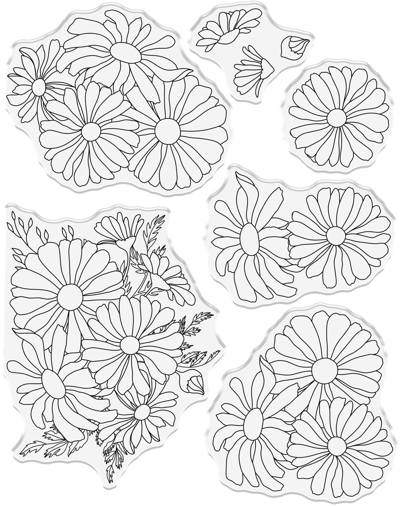 Crafter's Companion - Clear Acrylic Stamp - Blooming Daisies