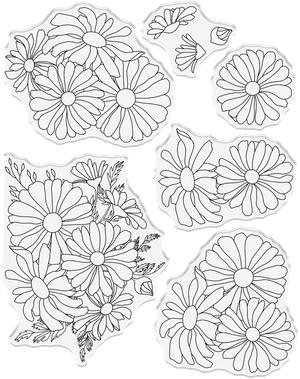 Crafter's Companion - Clear Acrylic Stamp - Blooming Daisies