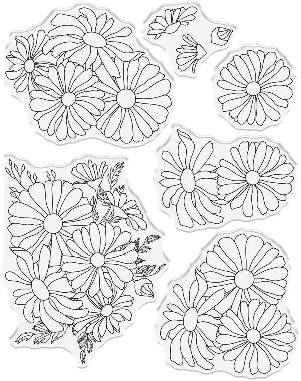 Crafter's Companion - Clear Acrylic Stamp - Blooming Daisies