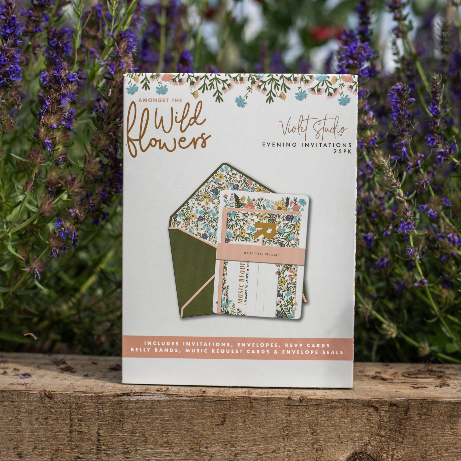 Wedding Invitations - Amongst The Wildflowers - 25pk - Violet Studios