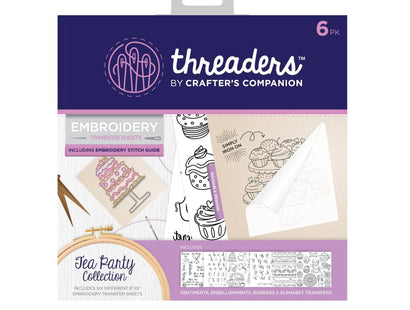 Threaders Embroidery Transfer Sheets - Tea Party Folded