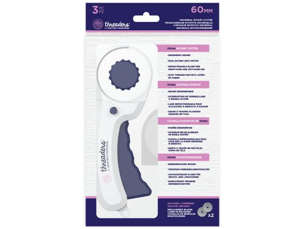 Threaders Universal 60mm Rotary Cutter with Replacement Blades