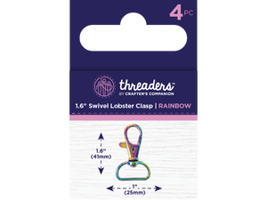 Threaders 1.6” Swivel Lobster Clasp - Rainbow (4pc)