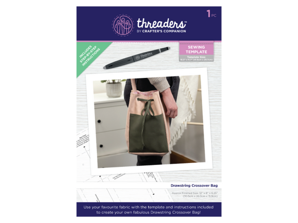 Threaders Sewing Templates - Drawstring Crossover Bag