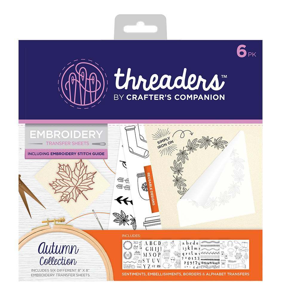 Threaders Embroidery Transfer Sheets - Autumn Folded