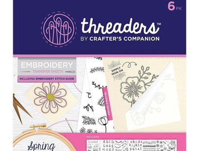 Threaders Embroidery Transfer Sheets - Spring Folded