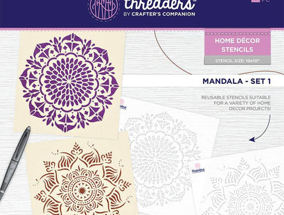 Threaders Home Decor Stencils - Mandala Set 1