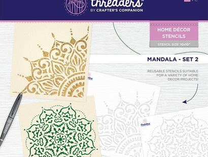 Threaders Home Decor Stencils - Mandala Set 2