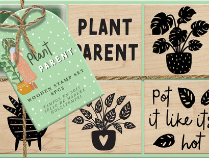 Violet Studios Wooden Stamp Set - Plant Parent- 6pcs