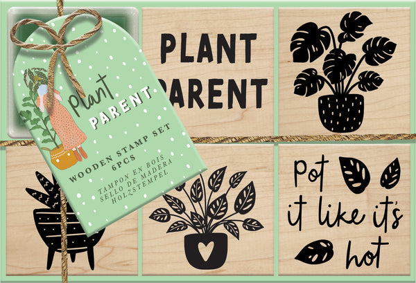 Wooden Stamp Set Plant Parent- 6pcs - Violet Studios