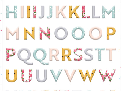 Violet Studios Alphabet Stickers - Rainbow Blooms