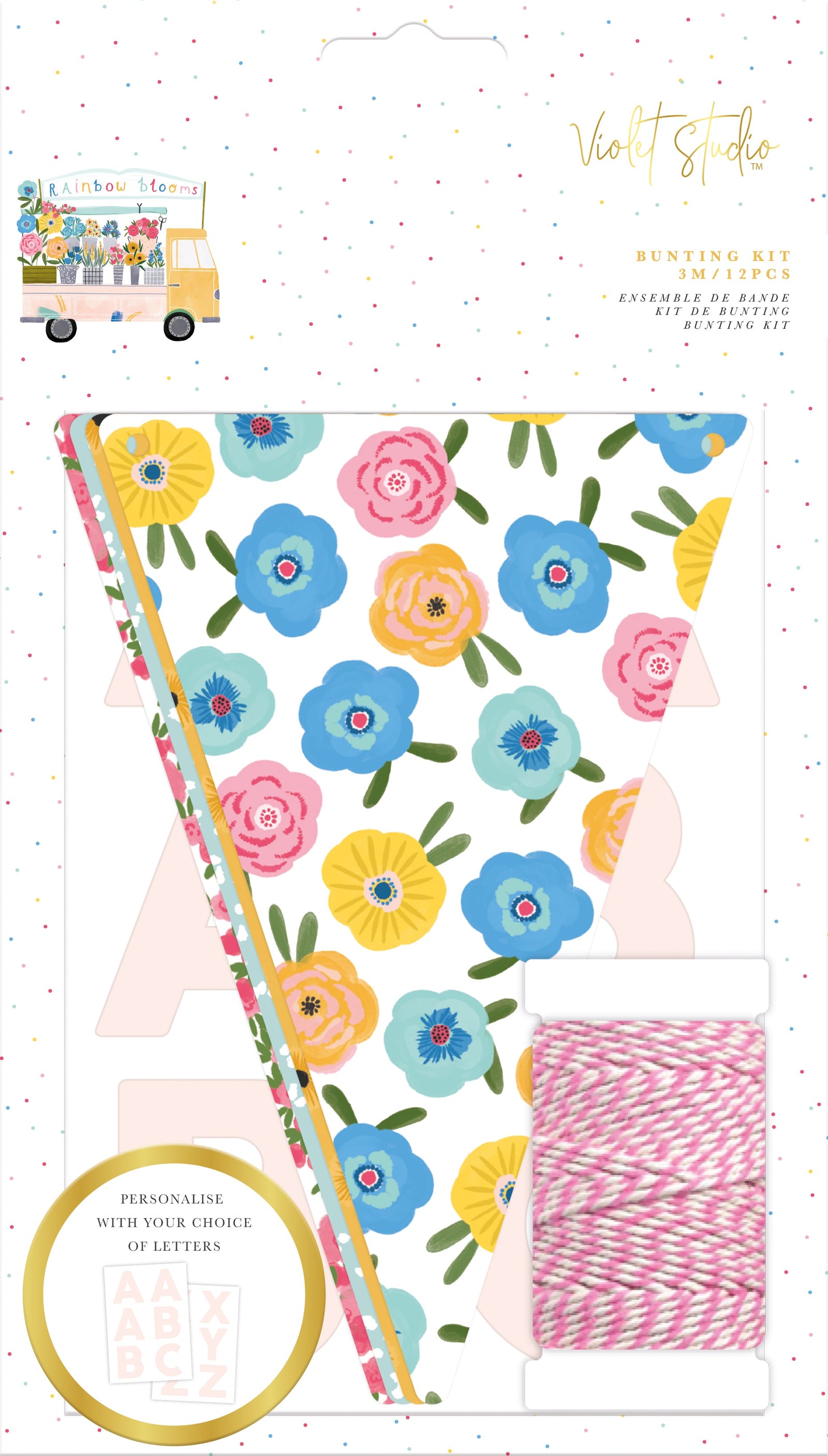 Bunting Kit Rainbow Blooms - Violet Studios