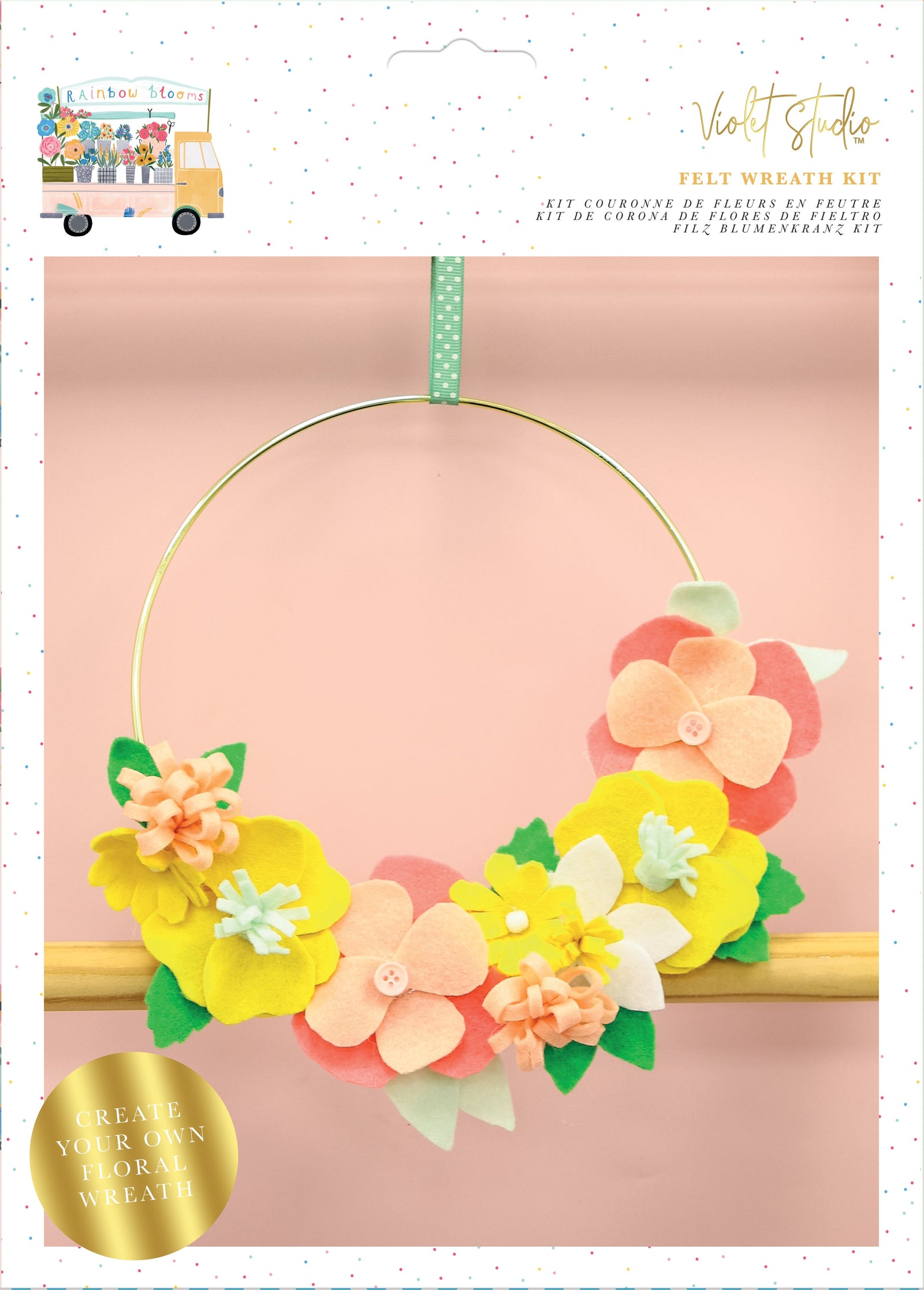 Make Your Own Floral Wreath Kit - Rainbow Blooms - Violet Studios