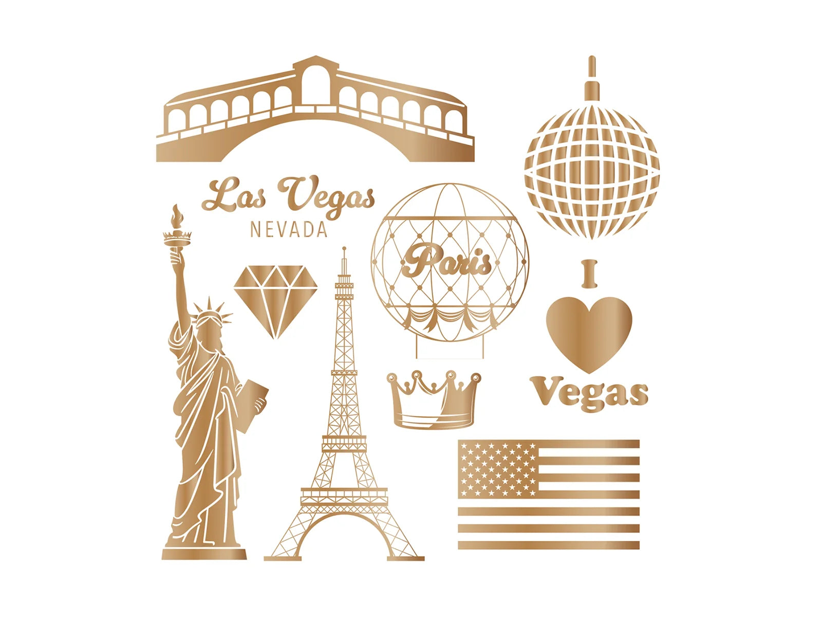 Vintage Vegas 6”x6” Foil Transfers