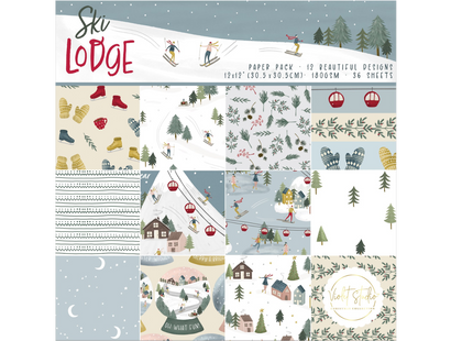 12x12" Paper Pack - Ski Lodge - Violet Studios