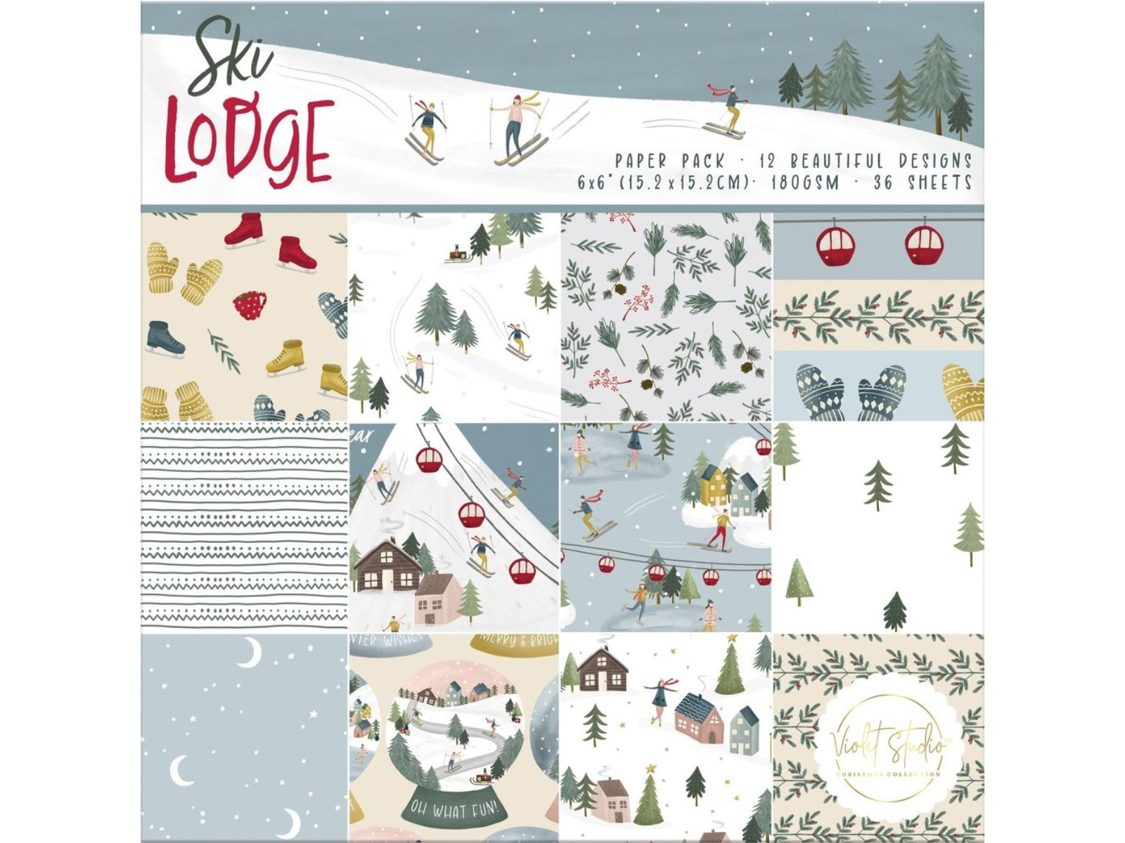 6x6" Paper Pack - Ski Lodge - Violet Studios