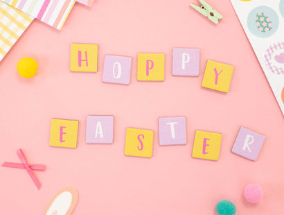 Violet Studio - Letter Tiles - Hoppy Easter - 104pcs