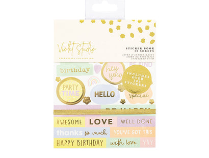 Violet Studios Sentiments Sticker Book - Pastels - 10pk