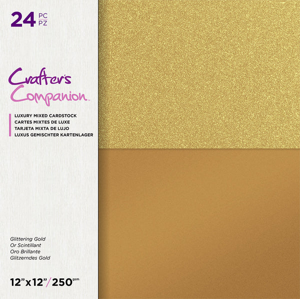 Crafter's Companinon Mixed Cardstock Collection - Glittering Gold, Regal Rose Gold & Sparkling Silver