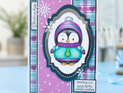 Crafter's Companion Cute Penguin Stamps - Christmas Hugs