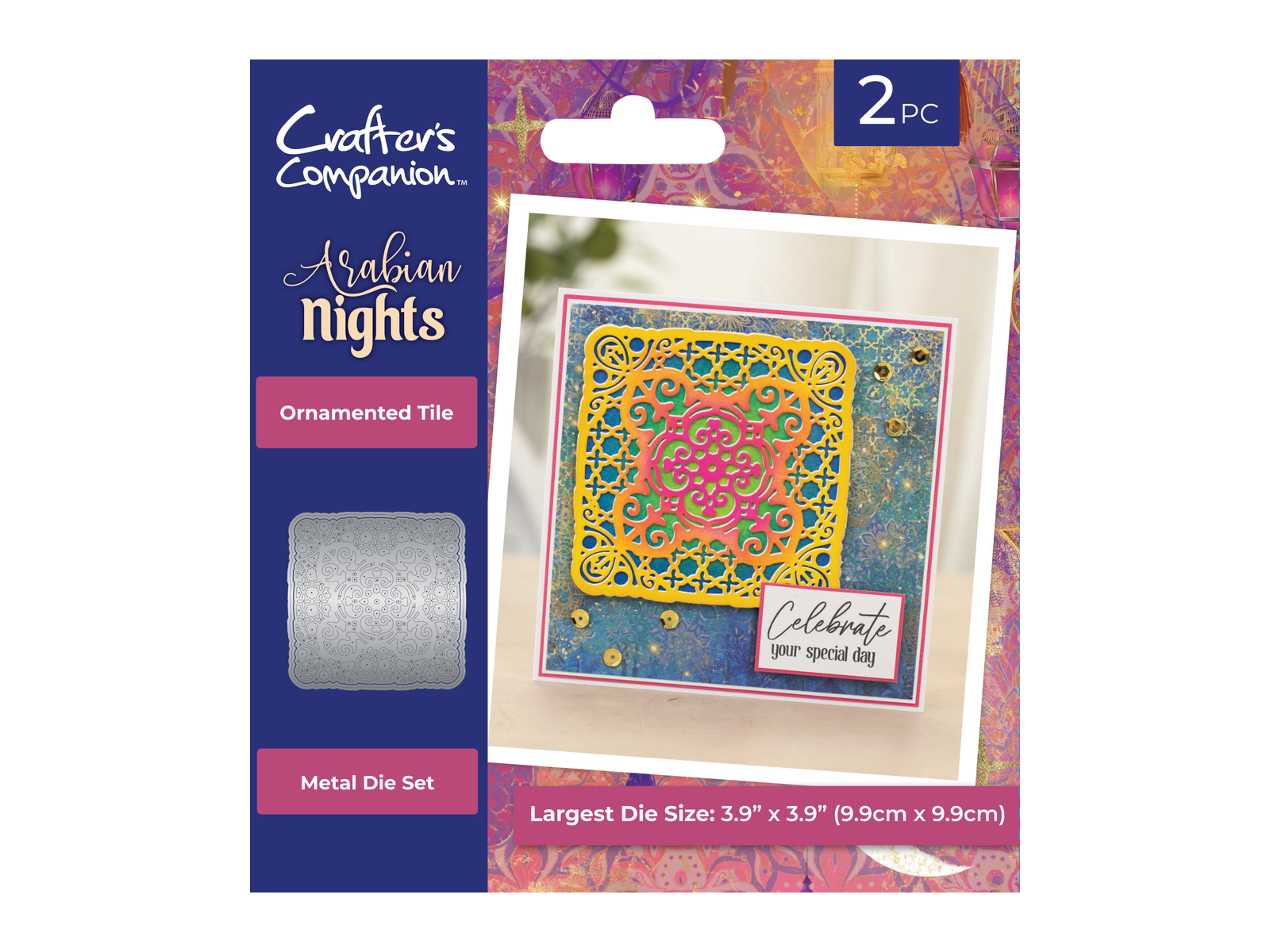 Arabian Nights Metal Dies 2 Piece - Ornamented Tile