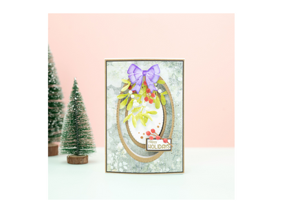 Crafters Companion 6” x 9” 3D Folder & Metal Die - Mistletoe & Bows