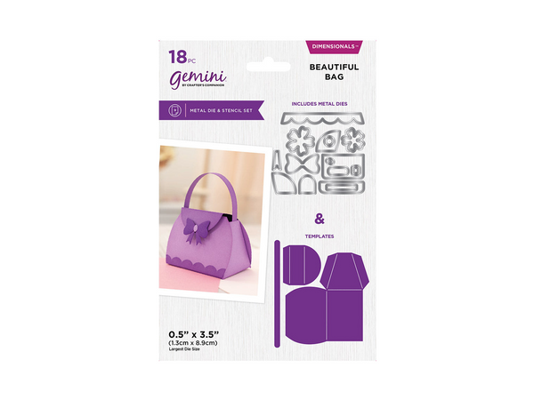 Crafter's Companion 3D Box Die and Stencil Set - Beautiful Bag