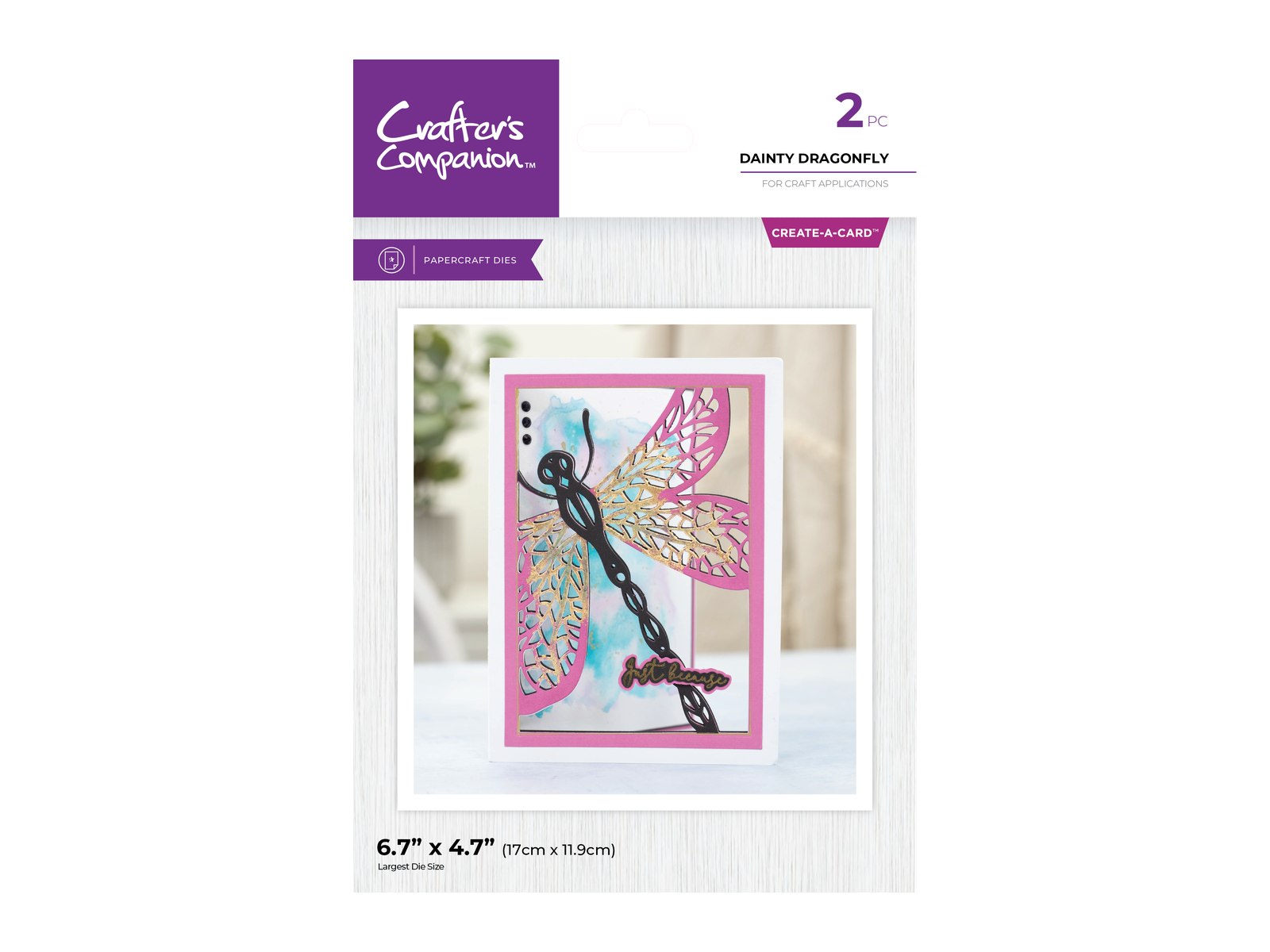 Crafter's Companion Metal Die Create a Card 5"x7" - Dainty Dragonfly