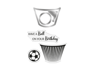 Crafter's Companion Modern Man Stamp and Die - Footy Cupcake