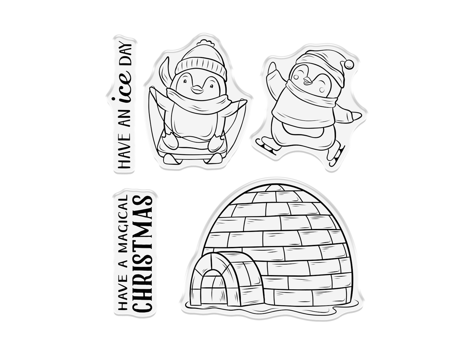 Festive Penguins Stamp and Die Set